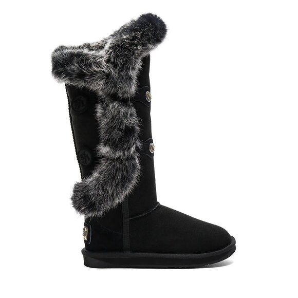 Nordic Angel X Tall Rabbit Fur and Shearling Boots - Australia Luxe Collective - Picture 1 of 5